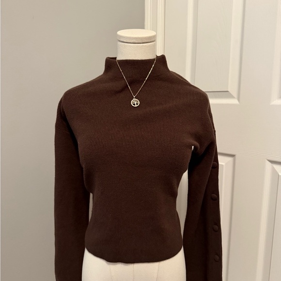 Wide Sleeve Mock Neck Sweater - Picture 4 of 4